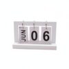 DYNWAVE Desk Calendar Display Desk Calendar Table Calendar Calendar With Wood And Iron Construction And Paper Date Cards Suitable for office desk home study classroom reception counter , White , Flip Calendar
