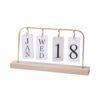 DYNWAVE Desk Calendar Display Desk Calendar Table Calendar Calendar With Wood And Iron Construction And Paper Date Cards Suitable for office desk home study classroom reception counter , Gold , Flip Calendar