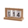 DYNWAVE Desk Calendar Display Desk Calendar Table Calendar Calendar With Wood And Iron Construction And Paper Date Cards Suitable for office desk home study classroom reception counter , Wood Color , Flip Calendar Assembled
