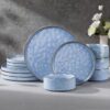 E-far Stoneware Dinnerware Set, 12-Piece Plates and Bowls Sets for 4