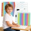 e4 Pop Multiplication Table Game Learning Toy Educational Math Game with Marker, Rainbow Colors Math Multiplication pop 12x12 boardmultiplication Flash Cards 3rd Grade Addition Stress Toy