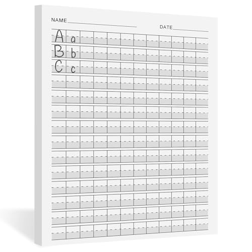 Eaasty 100 Sheets Write Beginner Paper Level 1 Paper Handwriting Practice Paper for Kids Practice Writing Paper with Lines and Gray Highlighted for Proper Letter Positioning,8.5" x 11"