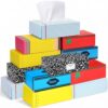 Eaasty 12 Packs Classroom Tissues with Boxes Bulk 3 Ply 80 Sheets Tissues for Back to School Teacher Tissue Boxes with Pencil Notebook Apple Ruler Crayon Composition Book Designs Classroom Supplies