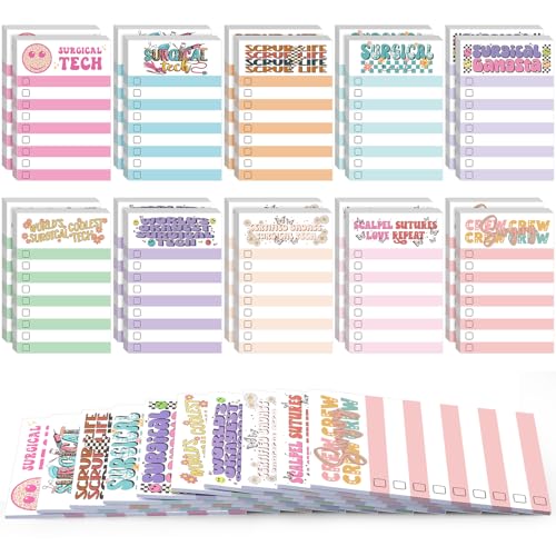 Eaasty 20 Pcs 6 x 4 Inch Surgical Tech Week Gifts Sticky Note Accessories Technologist Technicians Gift to Do List Sticky Notes Tech Week Notepads Bulk for Surgical Party Favor