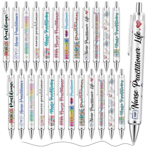 Eaasty 24 Pcs Nurse Practitioner Ballpoint Gift Np Week Appreciation Pens Bulk Funny Ballpoint Pens for Office Tools Nursing Instructor Student Medical Assistant Birthday Supplies