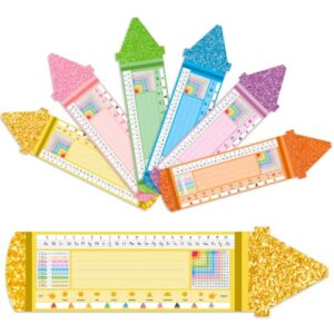 Eaasty 36 Pcs Pencil Desk Name Tags for Classroom, 14.17x4 Student Name Plates with Alphabet Numbers Multiplication Classroom Nametags for Desk Kindergarten Preschool 1st-3rd Grade Teaching Supplies