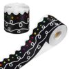 Eaasty 69 ft Bulletin Board Border Paper Classroom Bulletin Board Decoration Colorful Scalloped Trim Die Cut for School Class Teachers Blackboard Chalkboard Wall Decor(Black with Colorful Dot)