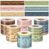 Eaasty 6 Rolls Boho Frame Bulletin Board Borders Set 197ft Straight Rolled Vintage Picture Frame Border Trims Decor for School Classroom Wall Chalkboard Home Office Library Supply