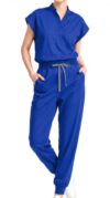Eadflie Scrubs for Women Set, Sleeveless Stand Collar Top & Jogger Pants