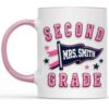 Eali88fa Personalized Grade Teacher Accent Coffee Mug with Name and Custom Grade Level, 3D Printed Effect Pennant Flag Design, Back to School Gift, 11oz 15oz