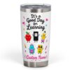 Eali88fa Personalized Teacher 20 oz Stainless Steel Tumbler with Name, 3D Printed Effect School Supplies Design, Back to School Teacher Gifts for Women
