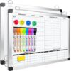 EAONE Weekly Meal Planner & Whiteboard for Wall Double-Sided, 16 x 12 in Magnetic Dry Erase Menu Board for Kitchen/Food Calendar/Grocery Shopping Lists, with 8 Markers & Eraser & 4 Magnets