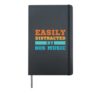 Easily Distracted By 80s Music Funny Disco Hardcover Journal, Black