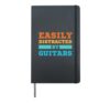 Easily Distracted By Guitars Funny Guitar Music Lover Hardcover Journal, Black