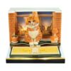 Easolay 3D Calendar 2027,Tear-Away Time Piece Calendar 3D Memo Pad,Orange Cat 3D Art Desk Calendar with Lights