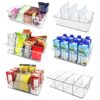 EASPACE 6-Pack Pantry Organizer Bins – Clear Storage Containers for Pantry, Kitchen, Fridge, Cabinet, or Shelf – Perfect for Snacks, Food, Drinks & Multi Purpose