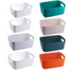 eastbao 8 PCS Plastic Storage Bins and Small Storage Baskets for Cclassroom Organization, Bathroom Organization, Tub Toy Storage, Kitchen and Bedroom