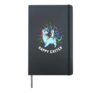 Easter bunny riding unicorn - Happy Easter Hardcover Journal, Black