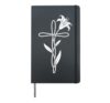 Easter Lily Cross Christian Faith Graphic Hardcover Journal, Black