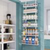 Eastherry Over The Door Pantry Organizer，6-Tier Over The Door Organizer with Adjustable Basket，Metal Hanging Pantry Organizers and Storage for Kitchen, Back of Door Seasoning Rack (White)