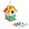 Easy-to-Paint Wooden Birdhouse Ornament Kit with Pens, Natural Boxwood DIY Craft for Quick Home Decor (1 Piece)