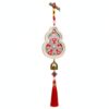Easy Assemble Wooden Wind Chime DIY Kit with Red Fabric & Pearls, No-Tool Craft for Home Decor