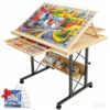 Easyego 1500 Piece Jigsaw Puzzle Table with Legs for Adults, Height Adjustable & 5 Adjustable Angles Table with Drawers, Wooden Puzzle Board with Extend Support Bar & 4 Wheels for All Ages