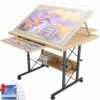 Easyego 2000 Piece Jigsaw Puzzle Table with Legs for Adult, 5 Adjustable Angle & Height Adjustable Table with Drawers, Wooden Puzzle Board with Extended Support Bar & 4 Wheels for All Ages