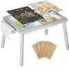 Easyego Sensory Table for Toddlers Kids Play Wooden Sand Water Table with Double-Sided Board & Foldable Storage Bins for Indoor and Outdoor Use, Birthday Gifts for Boys and Girls - Light Grey