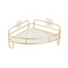 Easy Install Corner Shower Caddy, No-Drill Iron and Acrylic Bathroom Shelf for Organized Storage (1 Piece)