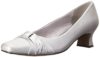 Easy Street Women's Waive Dress Pump,Silver Satin,5 M US