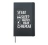 Eat Sleep Practice Violin Repeat T Shirt Funny Music Gift Hardcover Journal, Black