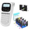 EazeID Label Maker with 5PK Color Tapes, Handheld Label Maker Machine, Backlit Screen Multiple Fonts & Symbols, Portable Keyboard Labeler for Home Office School Use, H1100