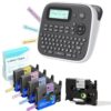 EazeID Label Maker with Tapes 5PK Bundle 12mm 0.47 Laminated Color, Gray Label Maker Waterproof-Labels, Portable D210S Labeler Machine, Wireless Labeling Machine for Jars Bottle School Supplies