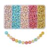 Echoed Elegance 900 Pcs 5-Color Electroplated Acrylic Letter Beads in Box
