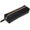 ECHSRT Small Genuine Leather Pencil Pouch for Adults, Black