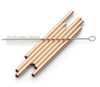 Echtwerk Drinking Straws Small, 7-Piece, Stainless Steel, with Cleaning Brush, Copper Edition, Straw 12 cm, Brush 13.5 cm