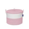 Echueuey 21" x 18" Extra Large storage baskets,Eco-friendly Decorative blanket basket with lid for Living room,rope baskets with lid,wicker hamper for bedroom,Big,Round,Pink 115L