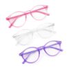 ECO-TH Blue Light Glasses for Kids, 3 Pack Kids Clear Eye Glasses with UV400 Round Frame, Chic Lightweight Boys Girls Age 6-15