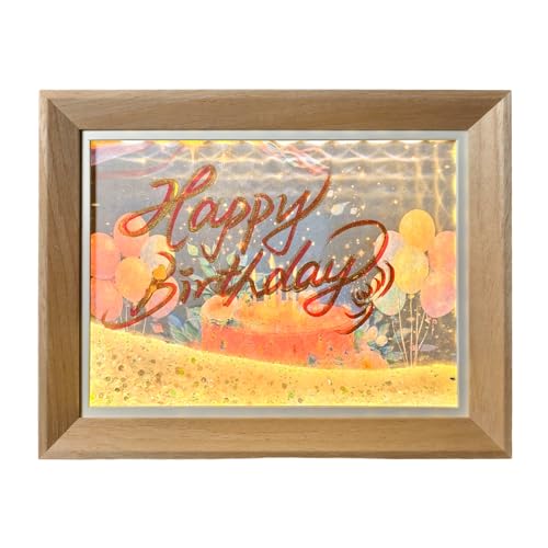 Ecobene Moving Sand Art Picture with Light, 8" Rechargeable Sandscape Frame, Dynamic Flowing Sand Desktop Art for Home Office Decor (Birthday)