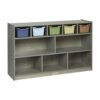 ECR4Kids 5+5 Cubby and Storage Mobile Cabinet with 5 Scoop Front Bins, Kids Furniture, Earthtone