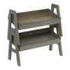 ECR4Kids Adjustable Stacking Shelf Organizer with Full Edge, Book Display, Grey Wash