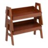 ECR4Kids Adjustable Stacking Shelf Organizer with Full Edge, Book Display, Dark Walnut