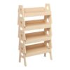 ECR4Kids Adjustable Stacking Shelf with Full Edge, Bookcase, Antique White, 4-Pack