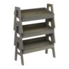 ECR4Kids Adjustable Stacking Shelf with Full Edge, Bookcase, Grey Wash, 3-Pack