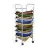 ECR4Kids Leaf Floor Seats with Mobile Leaf Seat Cart, Flexible Seating, Earthtone, 12-Piece