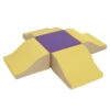 ECR4Kids SoftZone Junior Glide n' Coast, Beginner Playset, Yellow/Purple, 5-Piece