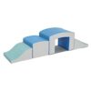 ECR4Kids SoftZone Junior Glide Up n’ Over, Beginner Playset, Seafoam/French Blue, 4-Piece