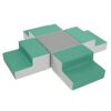 ECR4Kids SoftZone Junior Step n' Coast, Beginner Playset, Emerald/Grey, 5-Piece