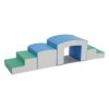 ECR4Kids SoftZone Junior Step Up n' Over, Beginner Playset, Emerald/French Blue, 4-Piece